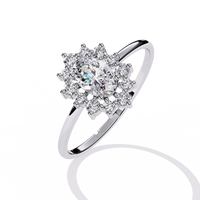 Anillo de diamantes cultivados en laboratorio con halo ovalado de inspiración vintage