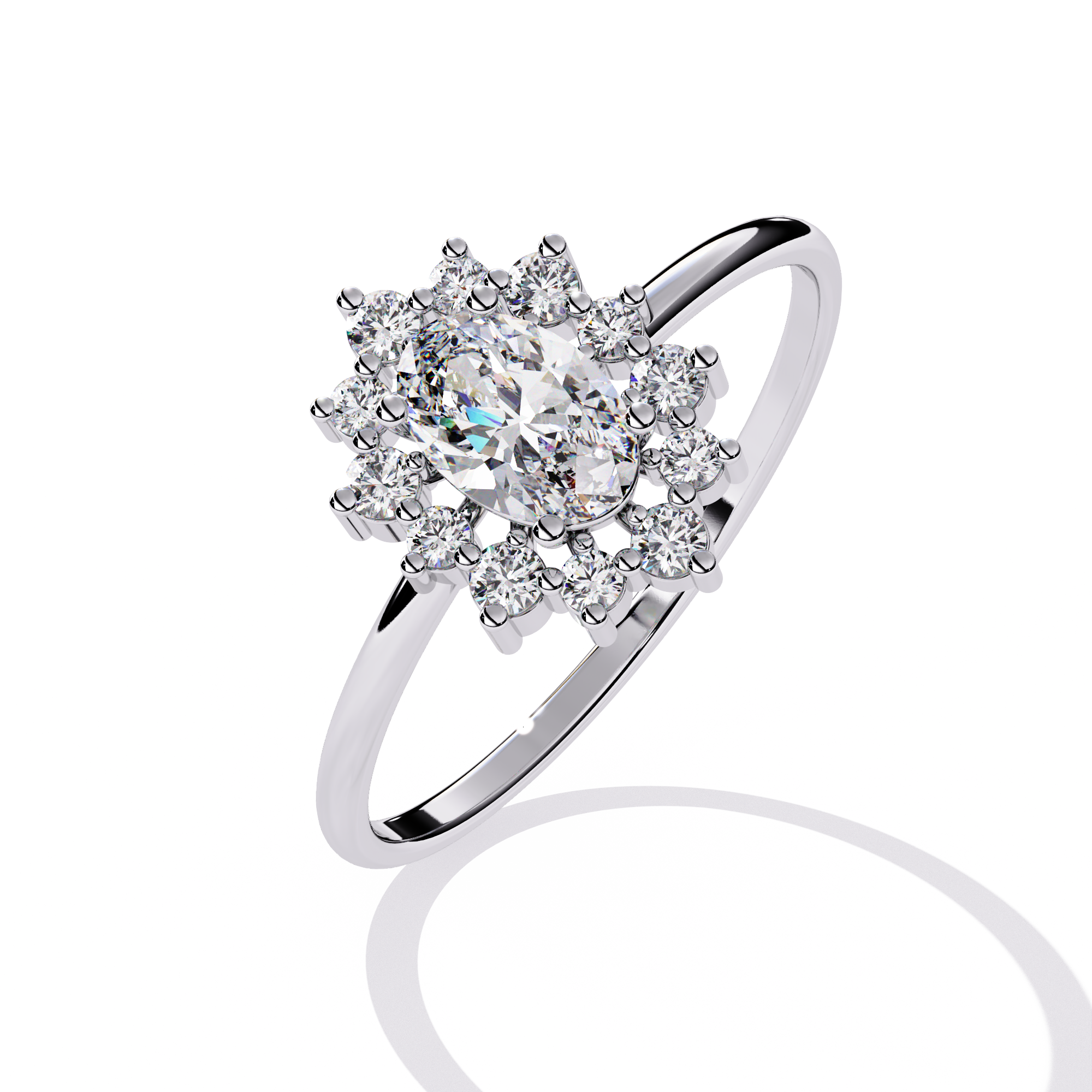 Vintage-Inspired Oval Halo Lab Grown Diamond Ring