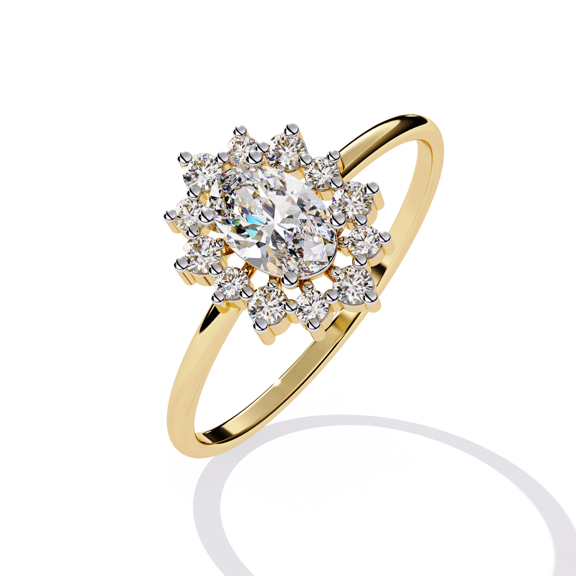 Vintage-Inspired Oval Halo Lab Grown Diamond Ring