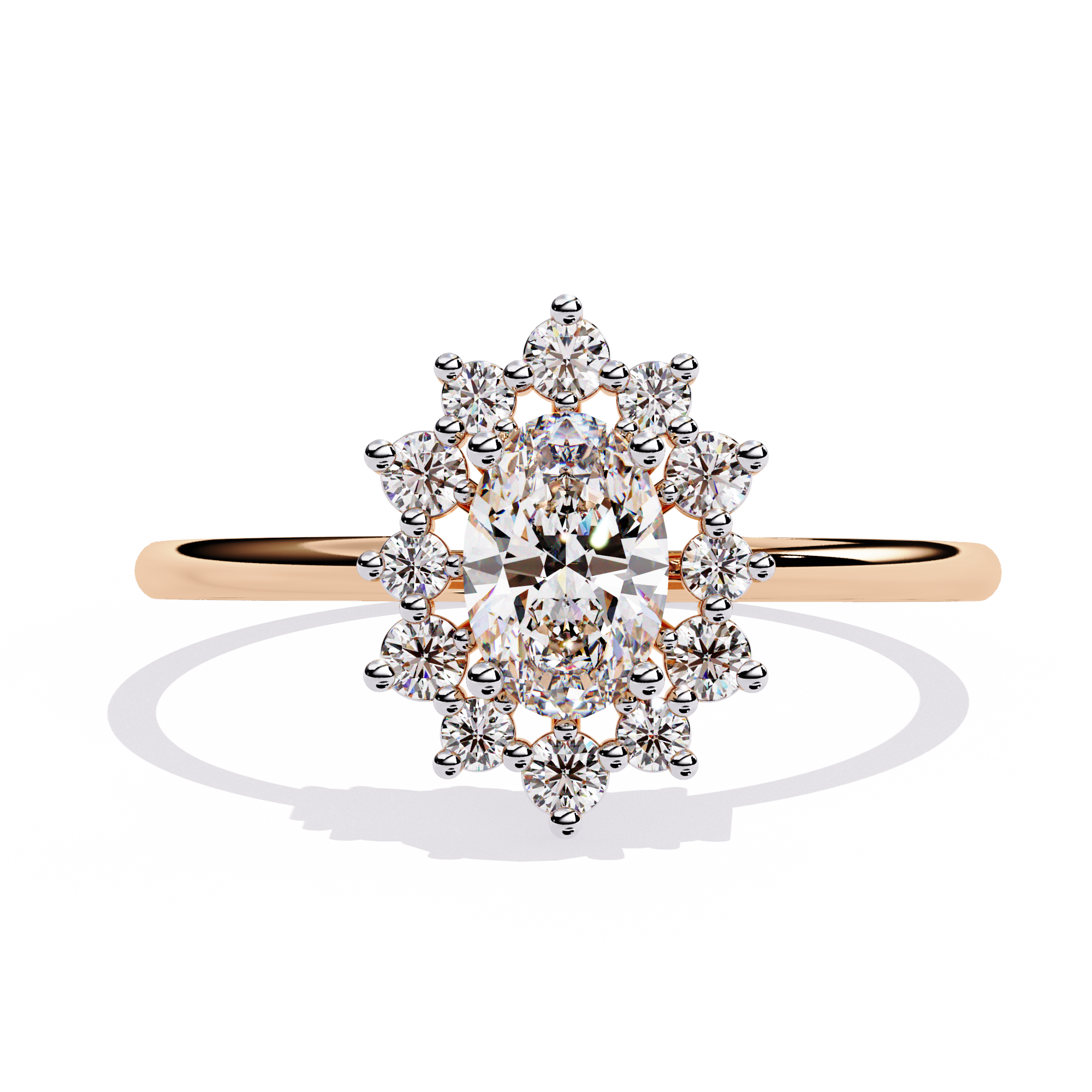 Vintage-Inspired Oval Halo Lab Grown Diamond Ring
