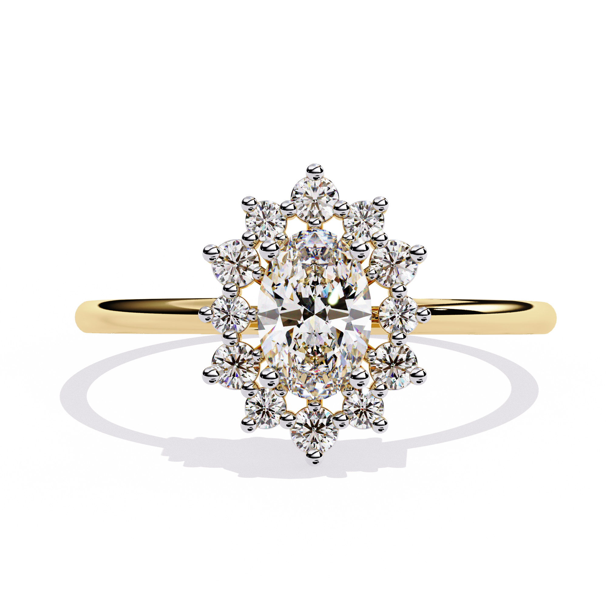 Vintage-Inspired Oval Halo Lab Grown Diamond Ring