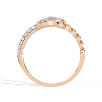 Anillo moderno con diamantes cultivados en laboratorio, ovalados y pavé