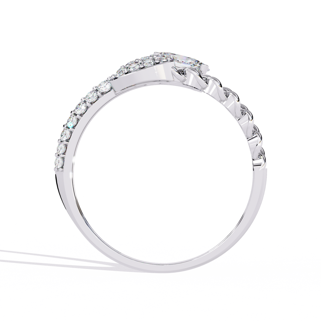 Modern Oval & Pavé Lab Grown Diamond Statement Ring