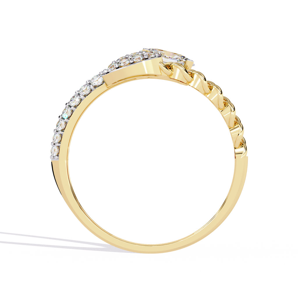 Modern Oval & Pavé Lab Grown Diamond Statement Ring