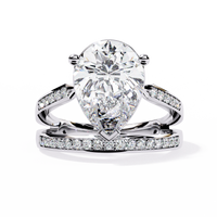 Majestic Pear-Cut Lab Grown Diamond Bridal Ring