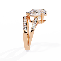 Majestic Pear-Cut Lab Grown Diamond Bridal Ring