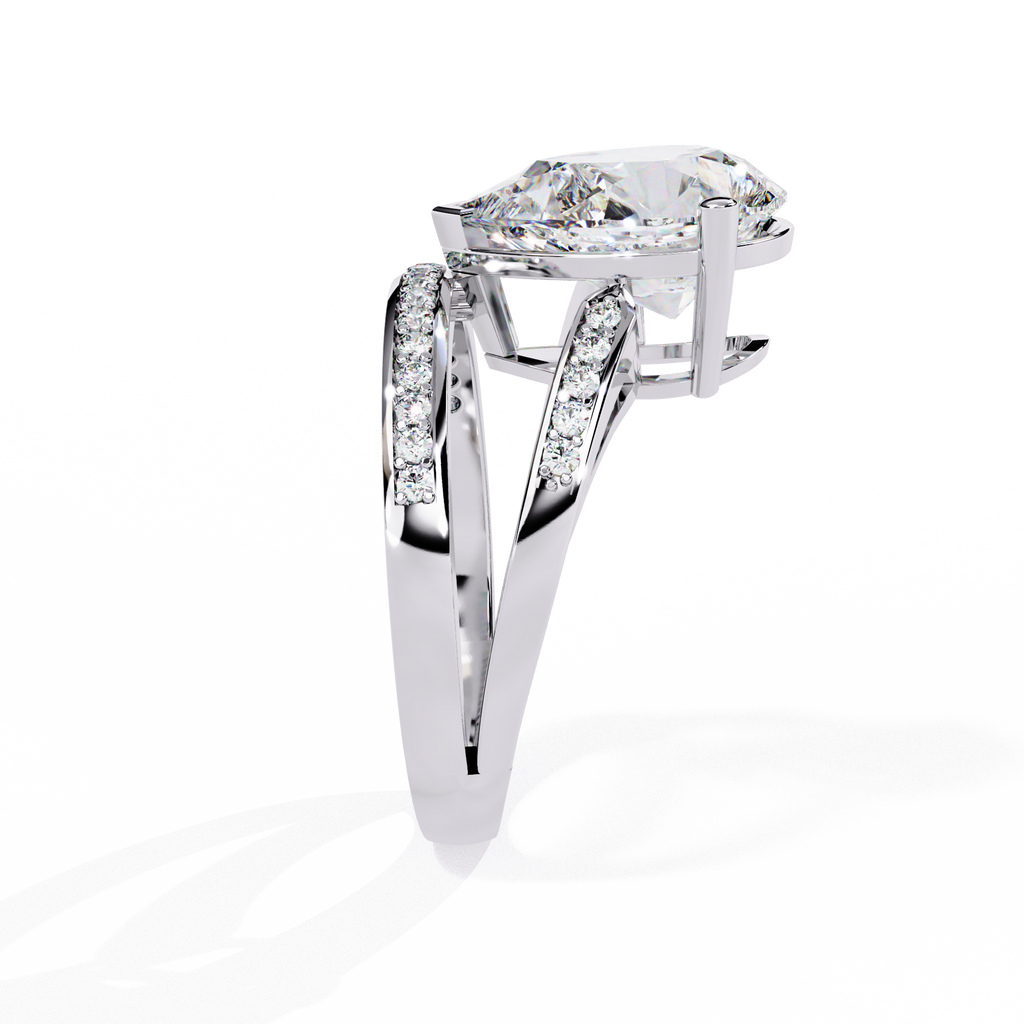 Majestic Pear-Cut Lab Grown Diamond Bridal Ring