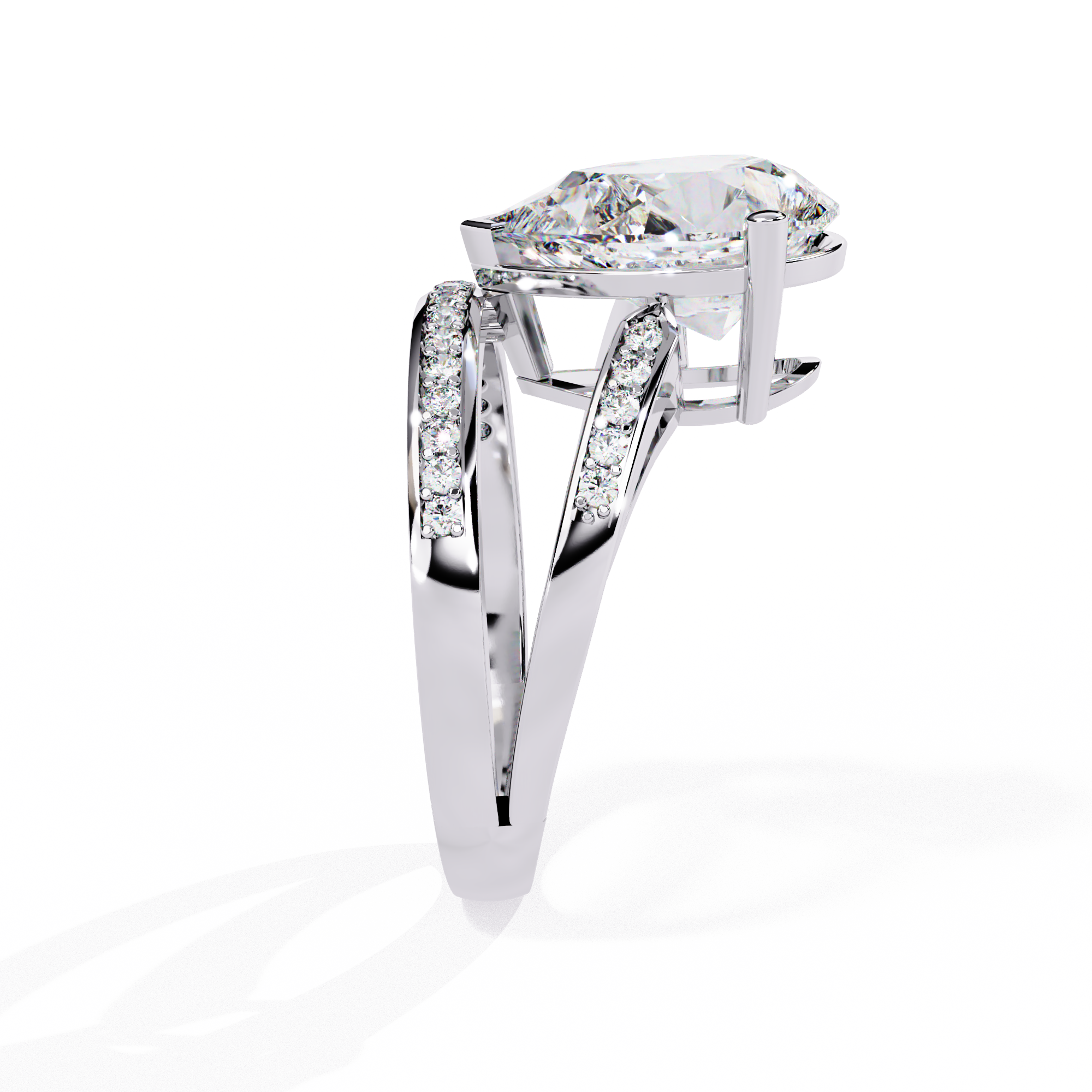 Majestic Pear-Cut Lab Grown Diamond Bridal Ring