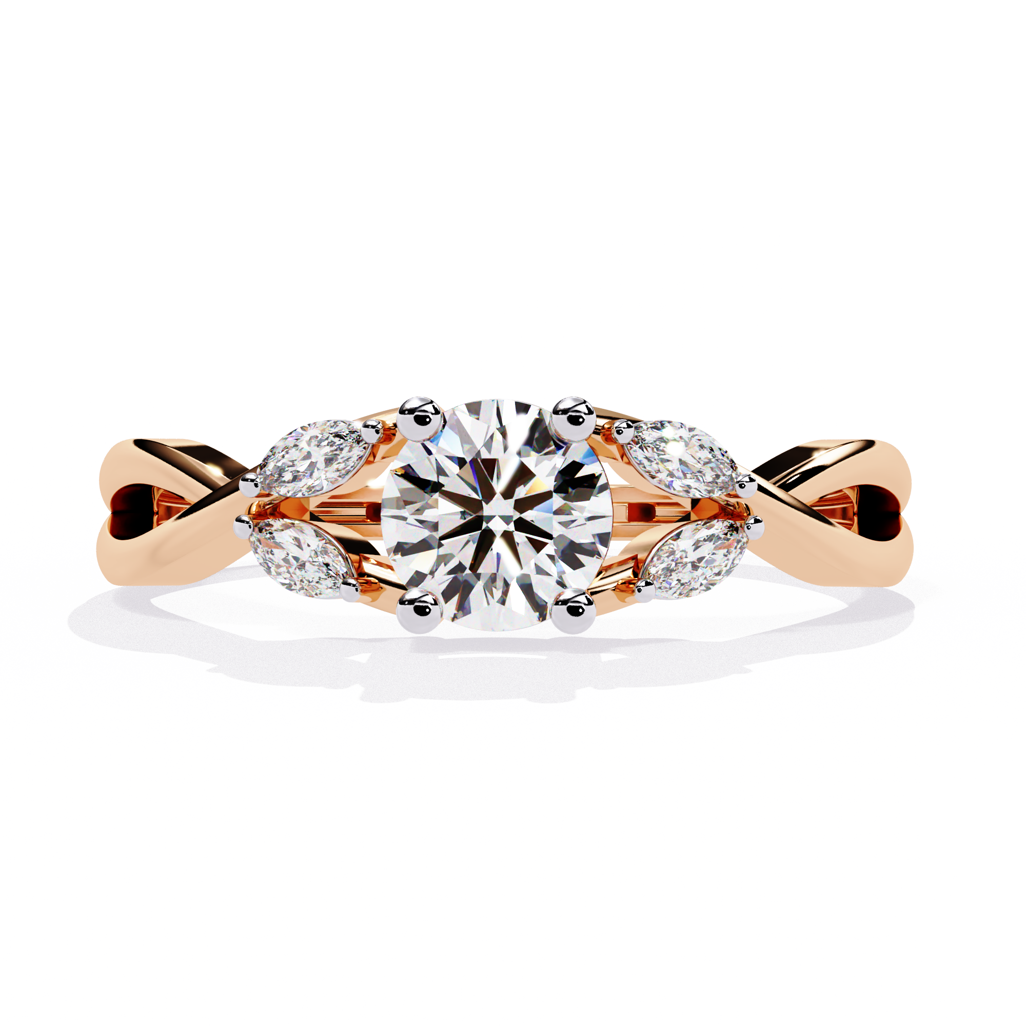 Twisted Vine Marquise Accent Lab Grown Diamond Ring
