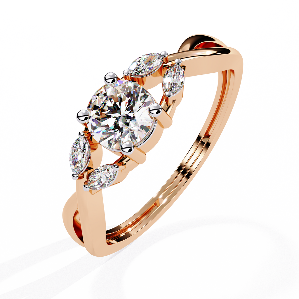 Twisted Vine Marquise Accent Lab Grown Diamond Ring