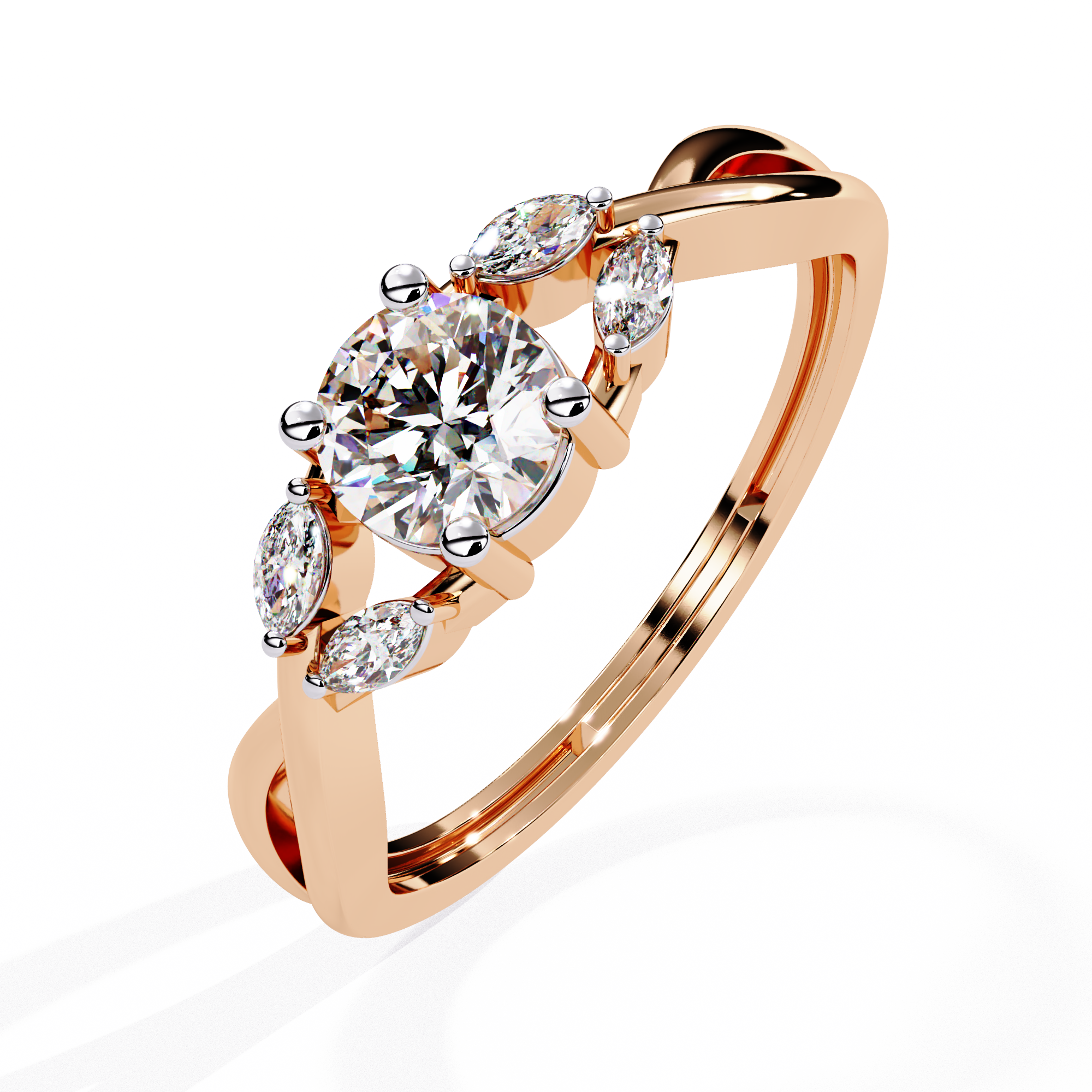 Twisted Vine Marquise Accent Lab Grown Diamond Ring