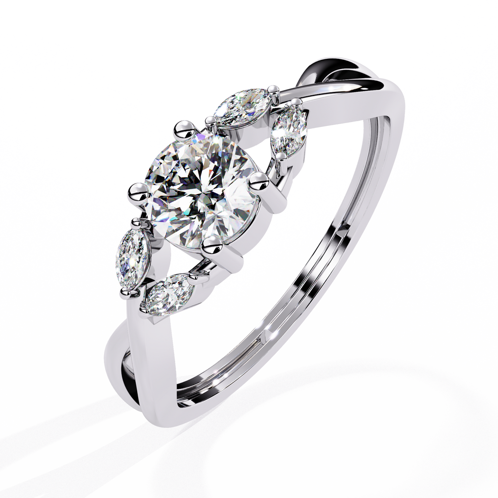 Twisted Vine Marquise Accent Lab Grown Diamond Ring