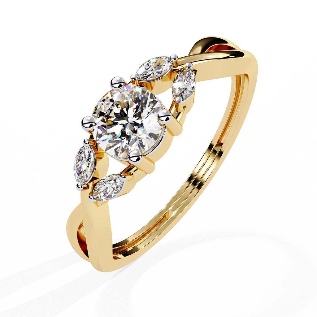 Twisted Vine Marquise Accent Lab Grown Diamond Ring