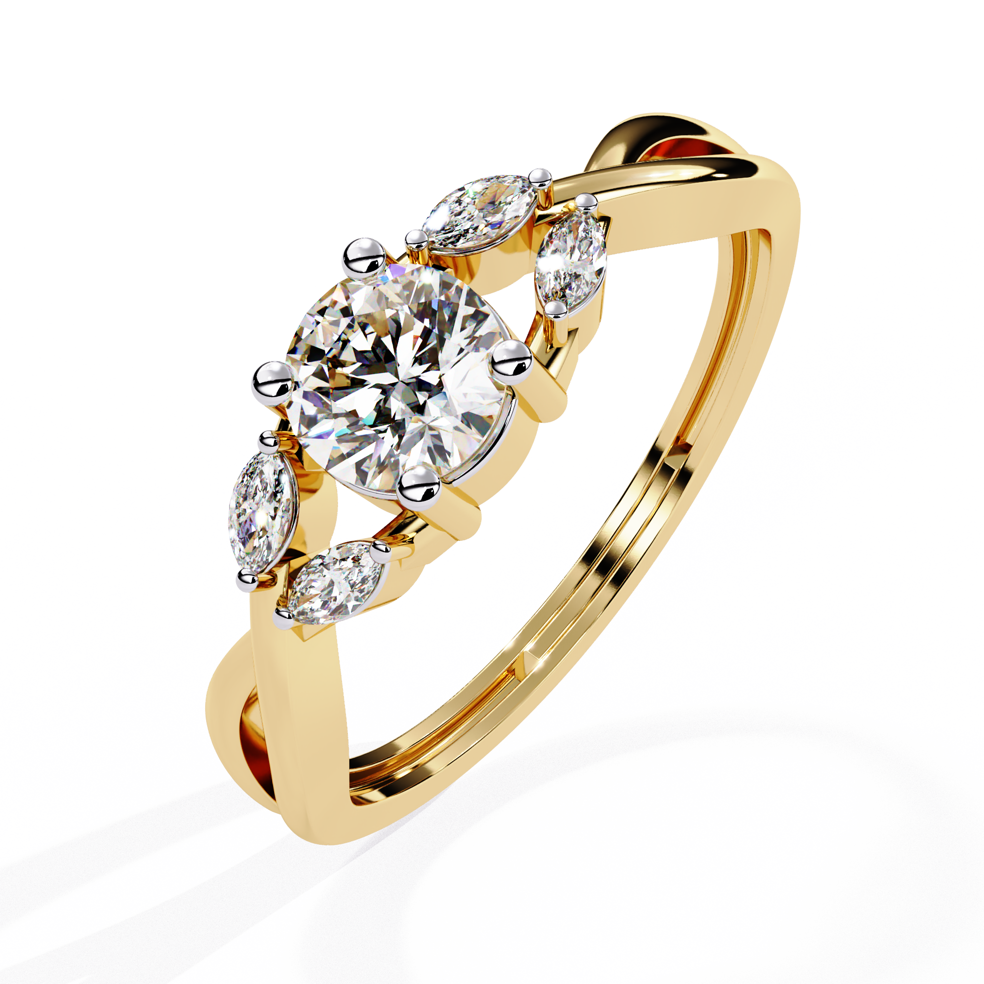 Twisted Vine Marquise Accent Lab Grown Diamond Ring