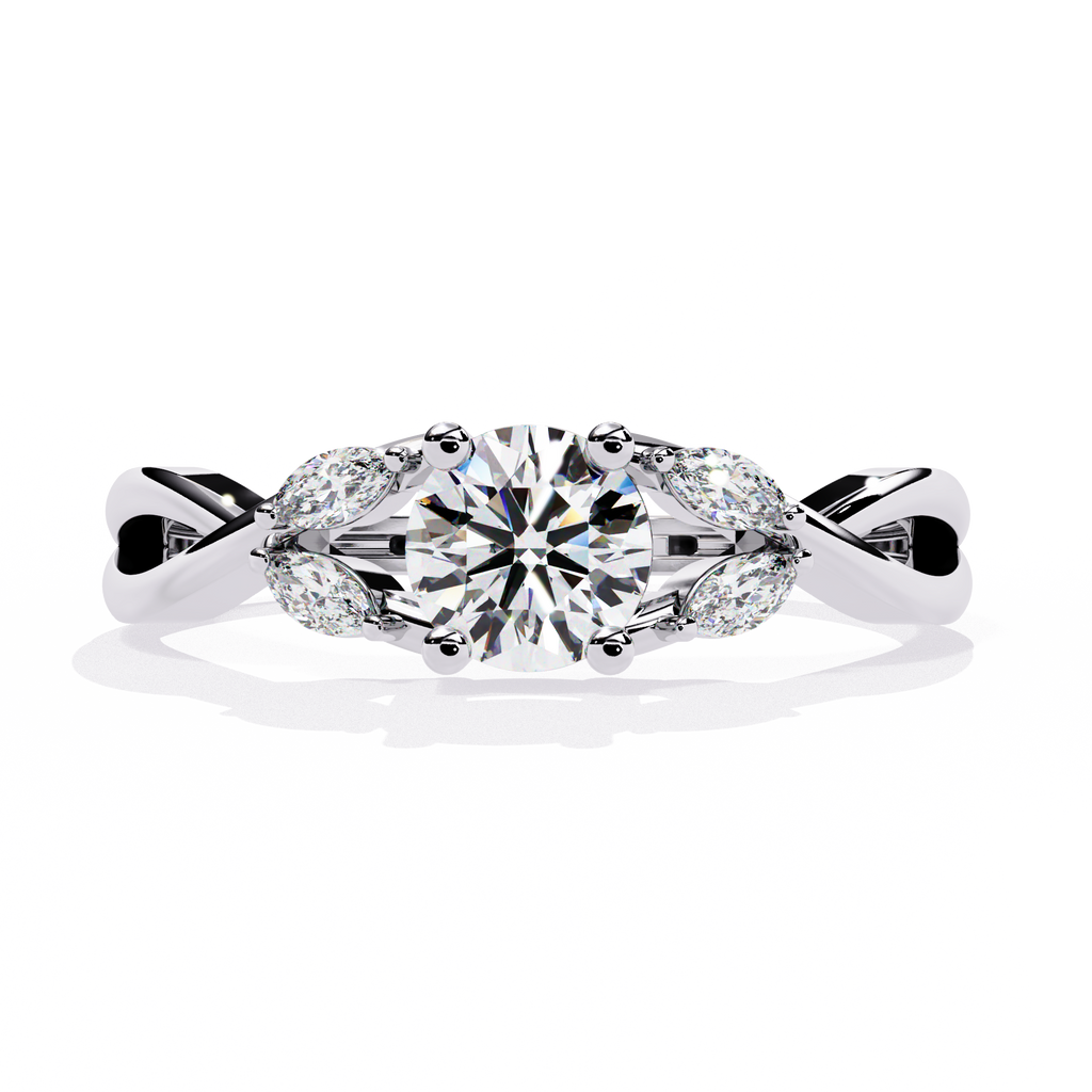 Twisted Vine Marquise Accent Lab Grown Diamond Ring