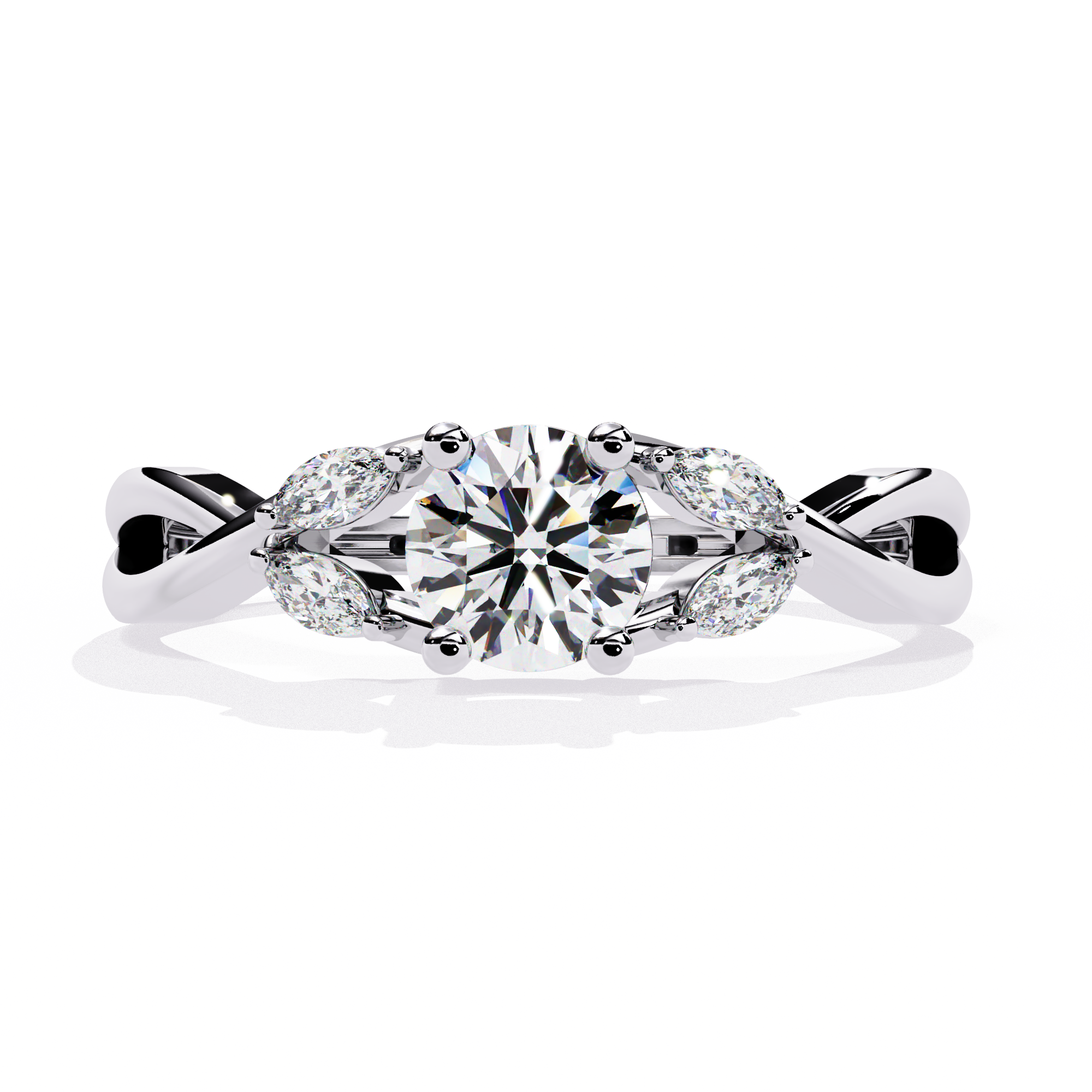 Twisted Vine Marquise Accent Lab Grown Diamond Ring