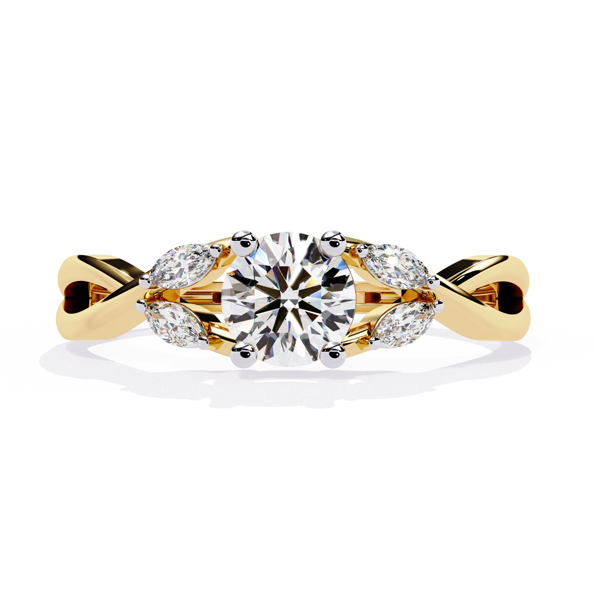 Twisted Vine Marquise Accent Lab Grown Diamond Ring