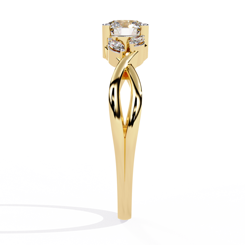 Twisted Vine Marquise Accent Lab Grown Diamond Ring