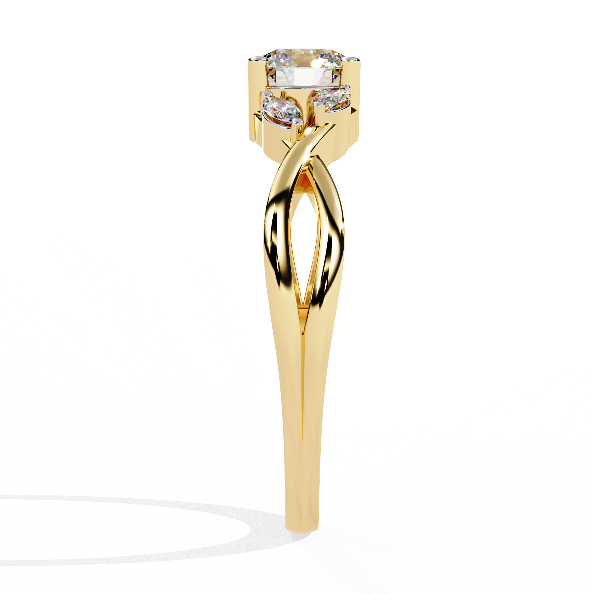Twisted Vine Marquise Accent Lab Grown Diamond Ring