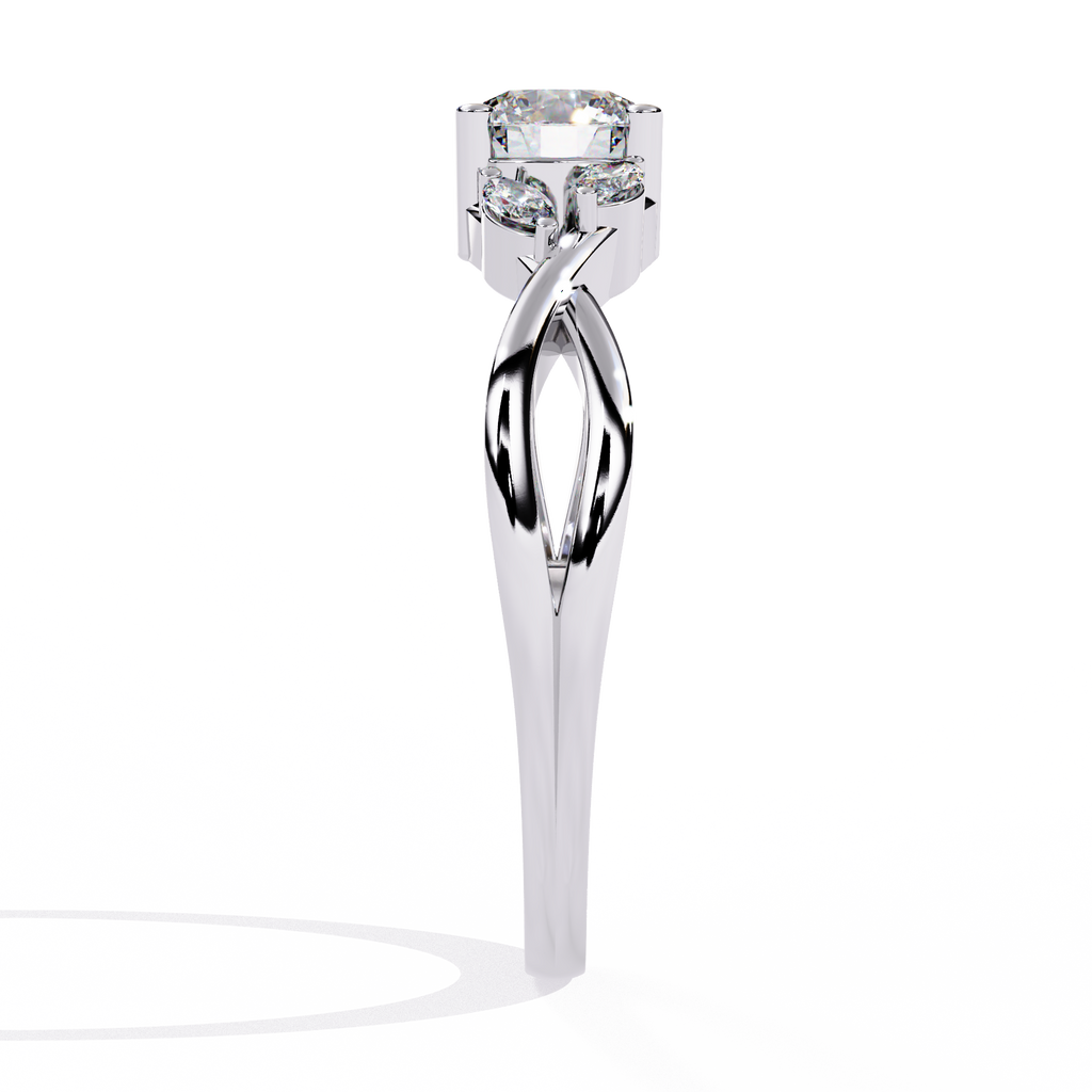 Twisted Vine Marquise Accent Lab Grown Diamond Ring