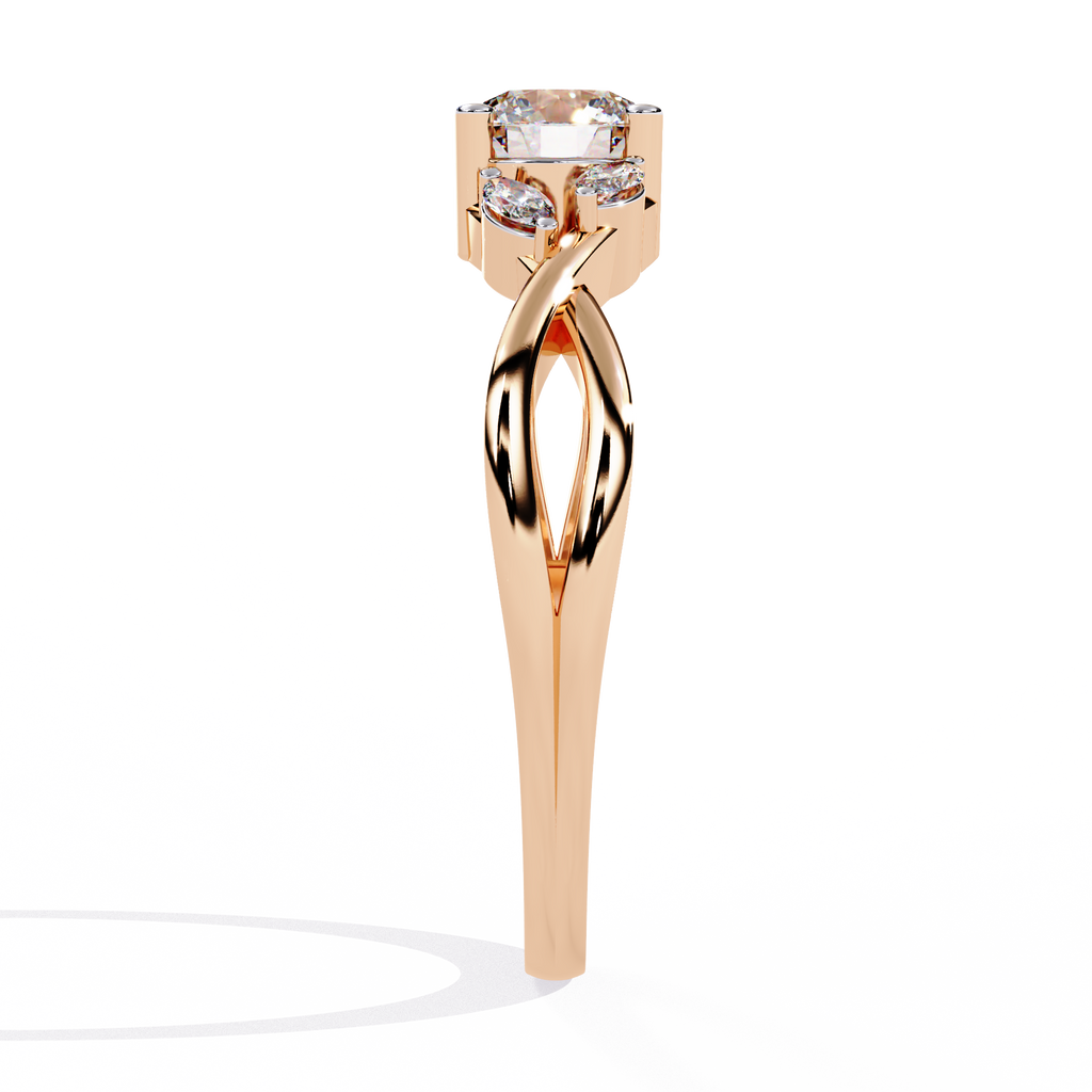 Twisted Vine Marquise Accent Lab Grown Diamond Ring