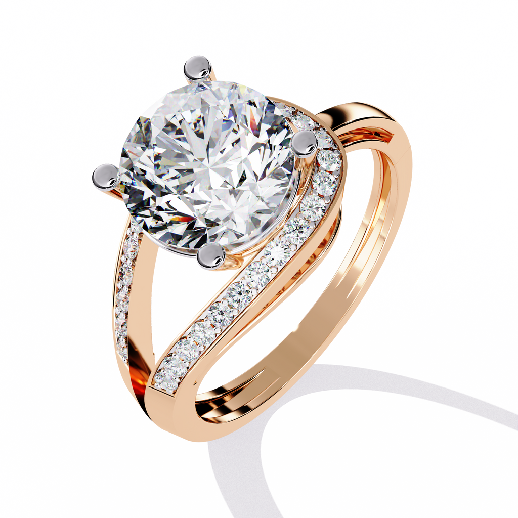 Modern Pear-Shaped Pavé Lab Grown Diamond Ring