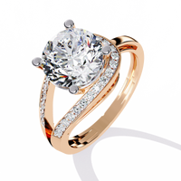 Modern Pear-Shaped Pavé Lab Grown Diamond Ring