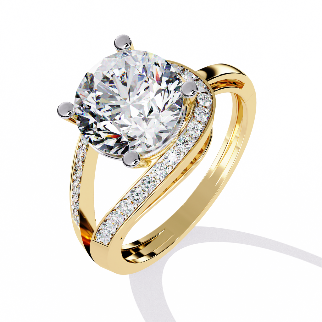 Modern Pear-Shaped Pavé Lab Grown Diamond Ring