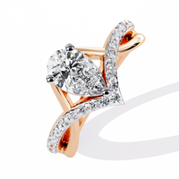 Chevron Pear-Cut Lab Grown Diamond Ring