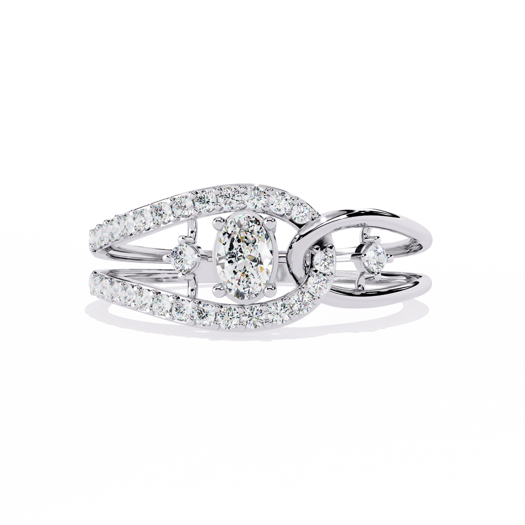 Oval-Cut Open-Link Lab Grown Diamond Ring