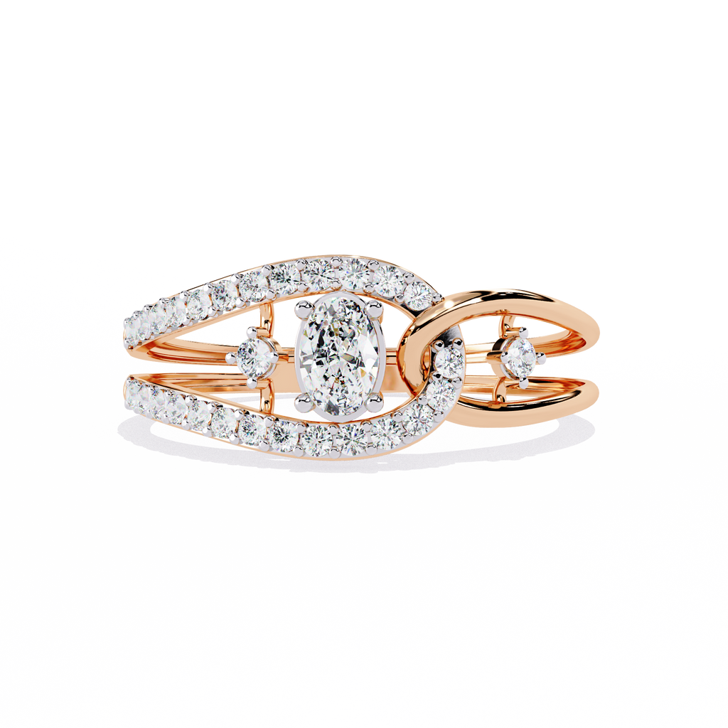 Oval-Cut Open-Link Lab Grown Diamond Ring