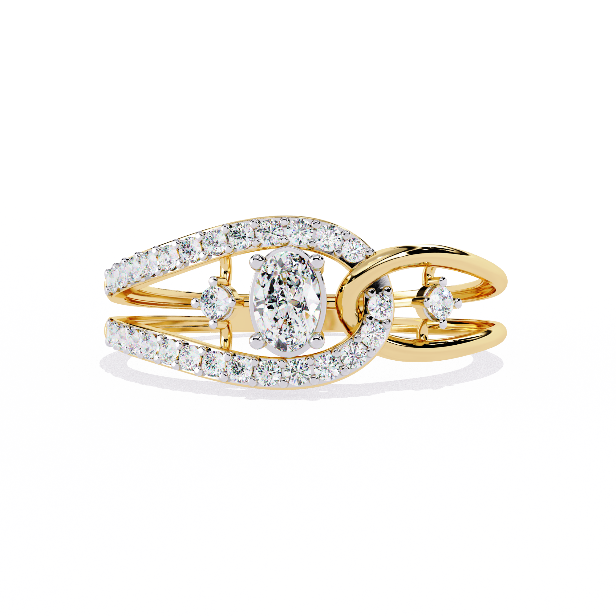 Oval-Cut Open-Link Lab Grown Diamond Ring