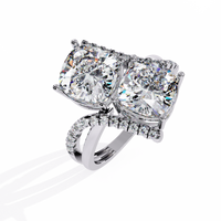 Dual Cushion-Cut Lab Grown Diamond Bypass Ring