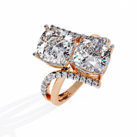 Dual Cushion-Cut Lab Grown Diamond Bypass Ring
