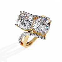 Dual Cushion-Cut Lab Grown Diamond Bypass Ring