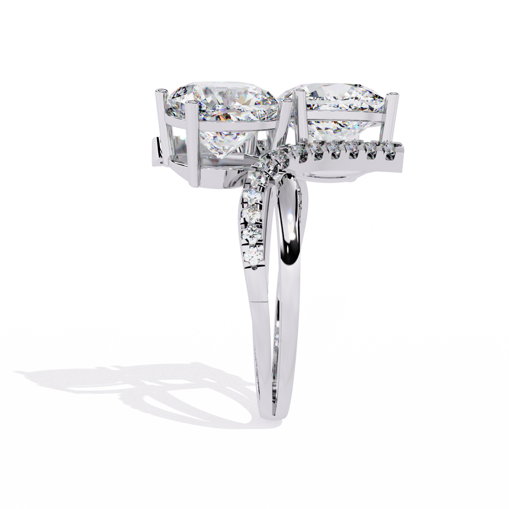 Dual Cushion-Cut Lab Grown Diamond Bypass Ring
