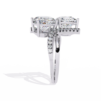 Dual Cushion-Cut Lab Grown Diamond Bypass Ring