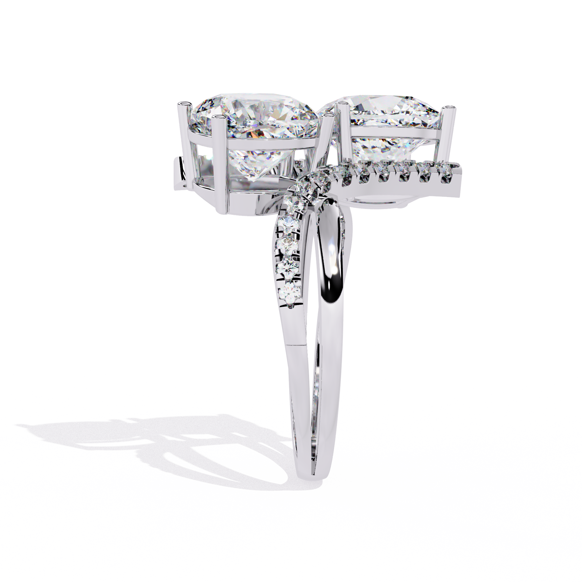 Dual Cushion-Cut Lab Grown Diamond Bypass Ring