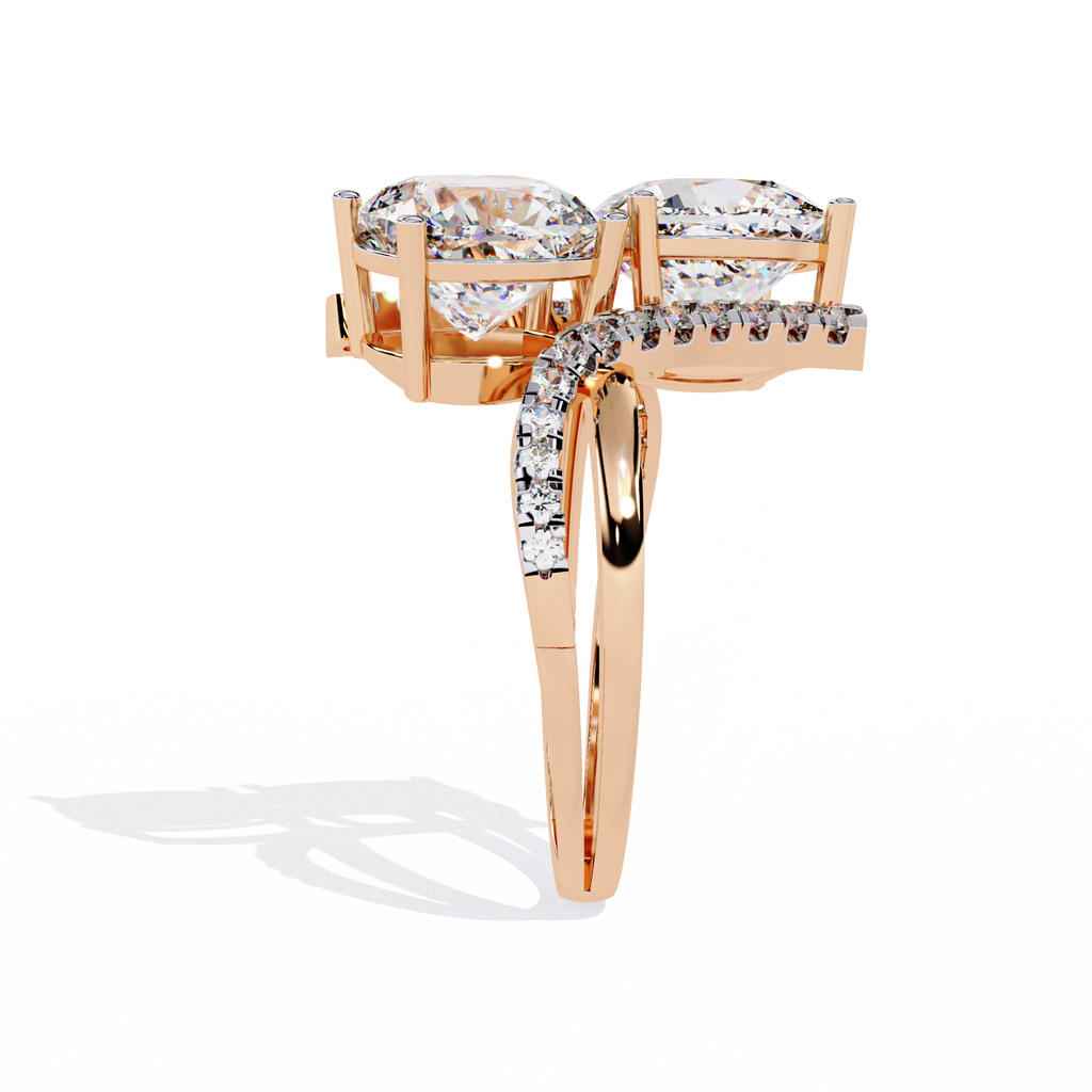 Dual Cushion-Cut Lab Grown Diamond Bypass Ring