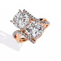 Dual Cushion-Cut Lab Grown Diamond Bypass Ring