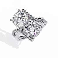 Dual Cushion-Cut Lab Grown Diamond Bypass Ring