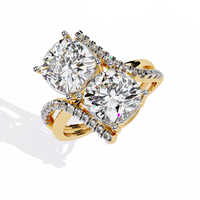 Dual Cushion-Cut Lab Grown Diamond Bypass Ring