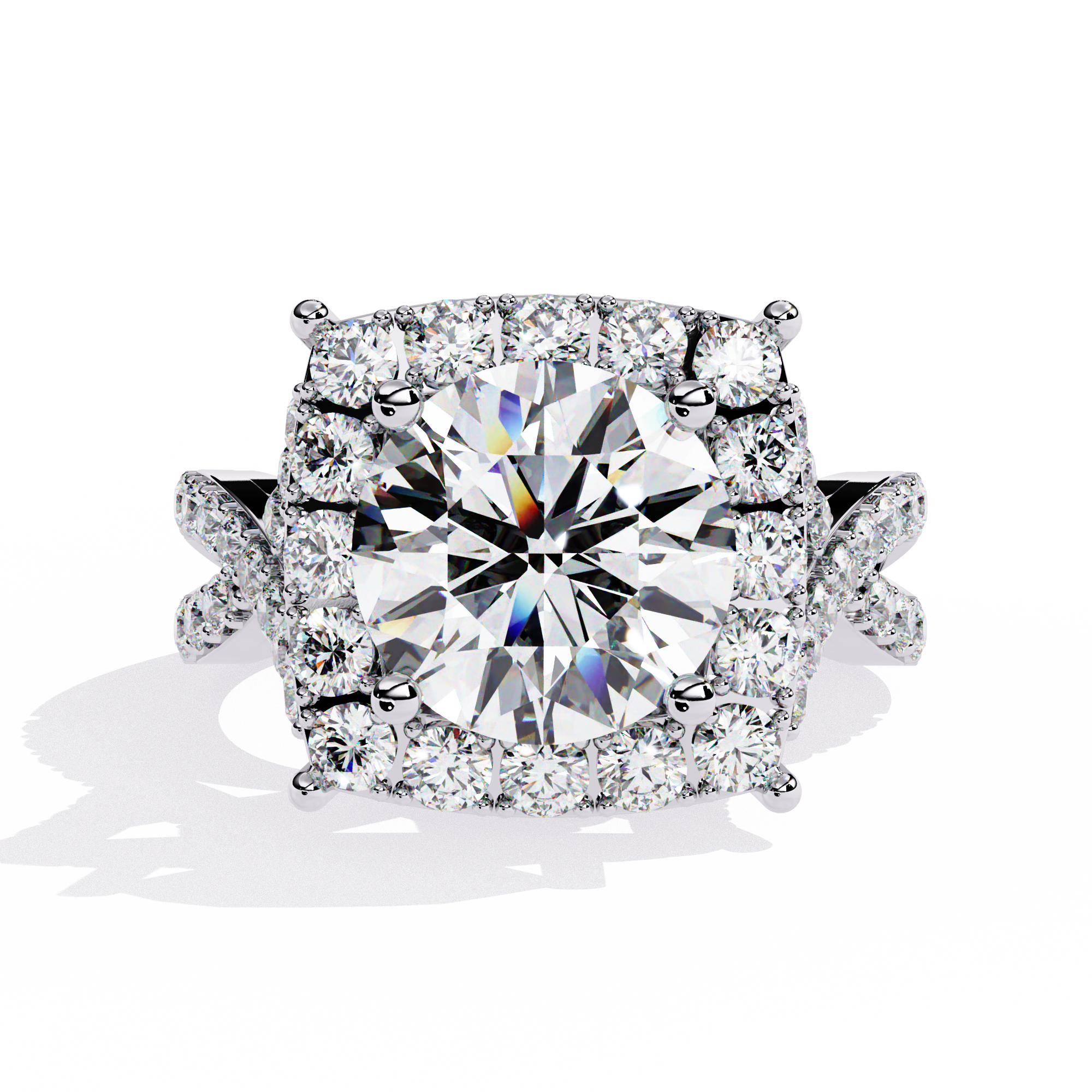 Grand Halo Lab Grown Diamond Engagement Ring