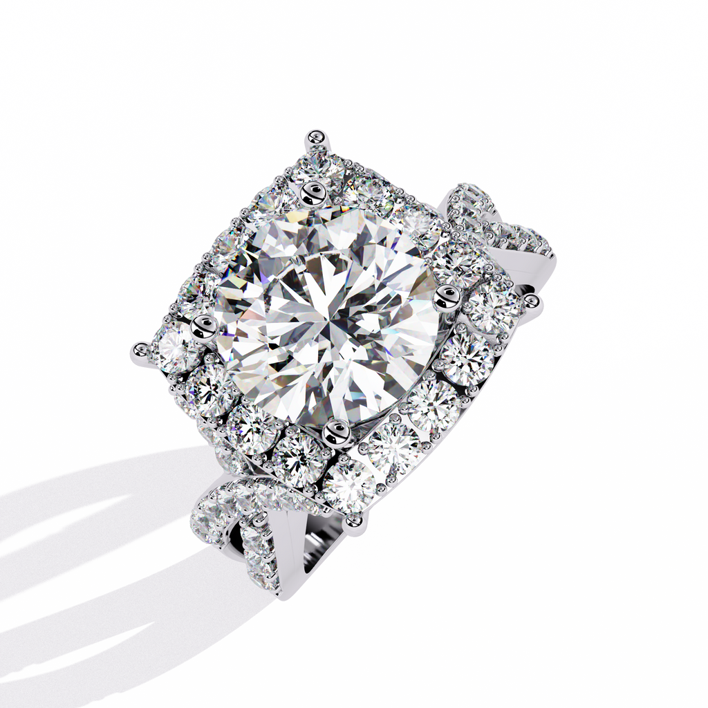 Grand Halo Lab Grown Diamond Engagement Ring