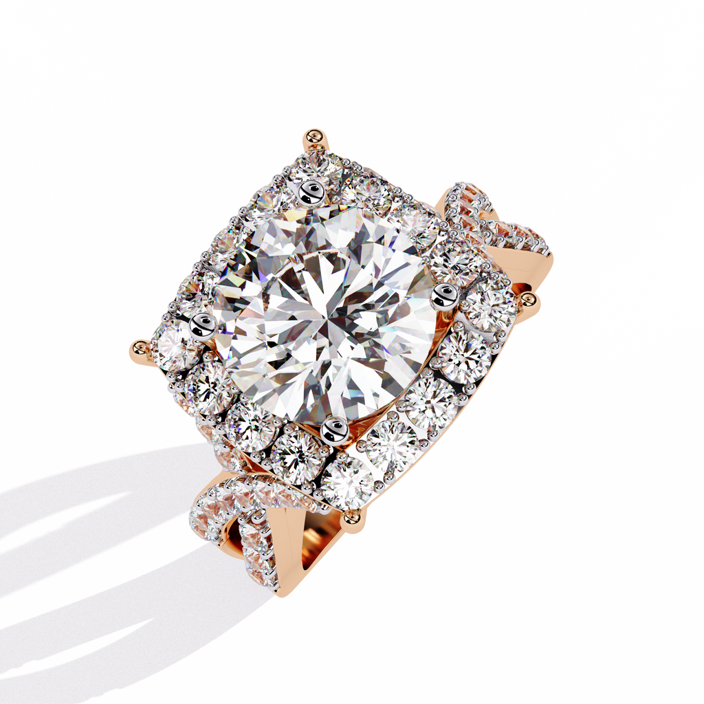 Grand Halo Lab Grown Diamond Engagement Ring