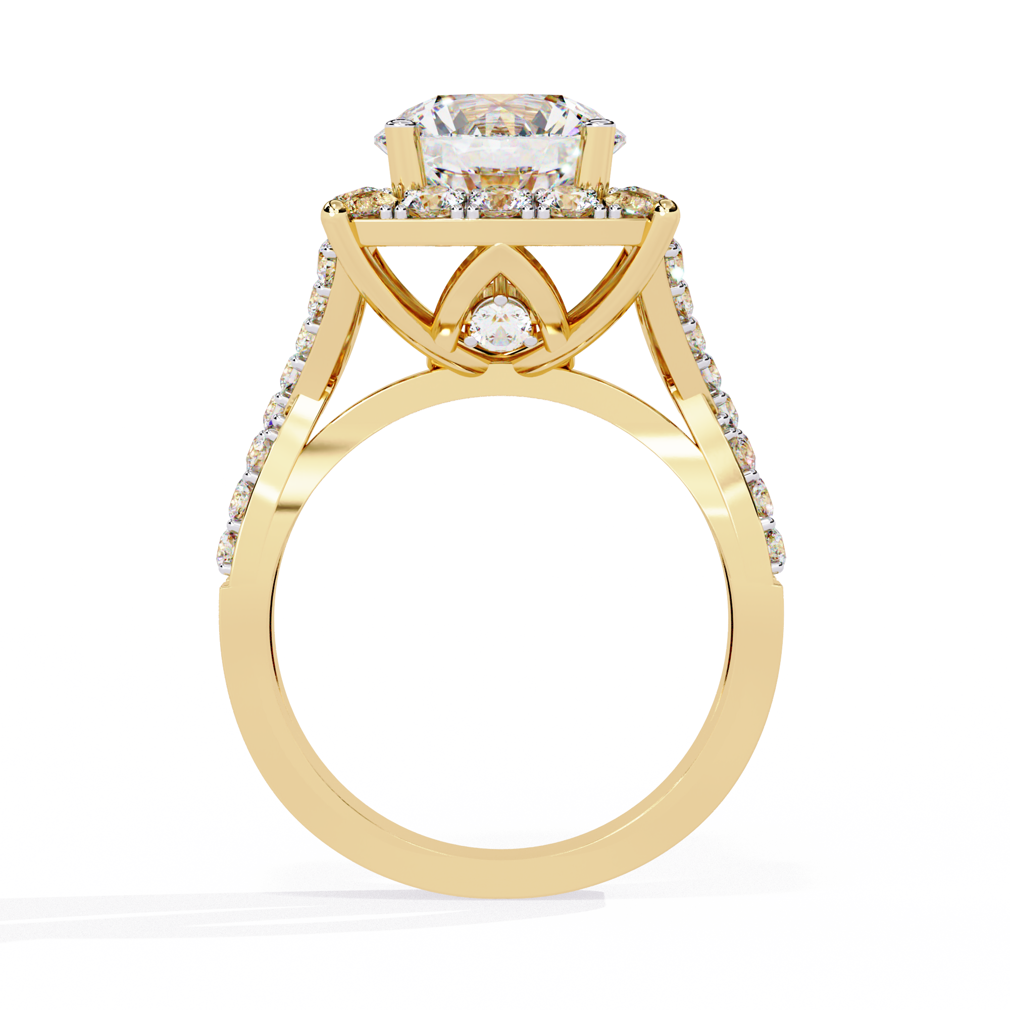 Grand Halo Lab Grown Diamond Engagement Ring