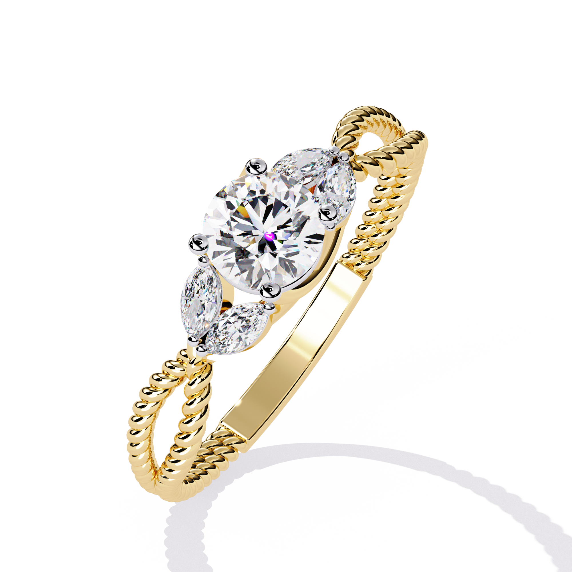 Marquise Accent Lab Grown Diamond Ring