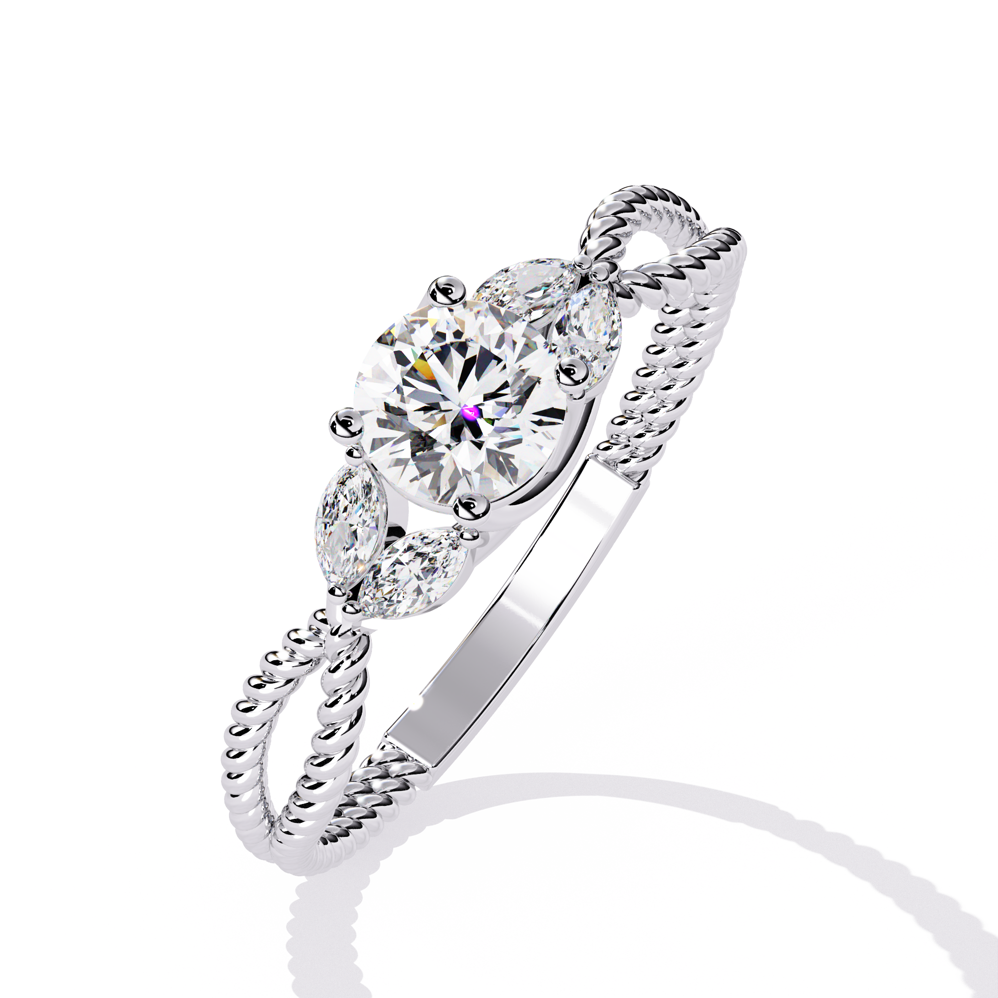 Marquise Accent Lab Grown Diamond Ring