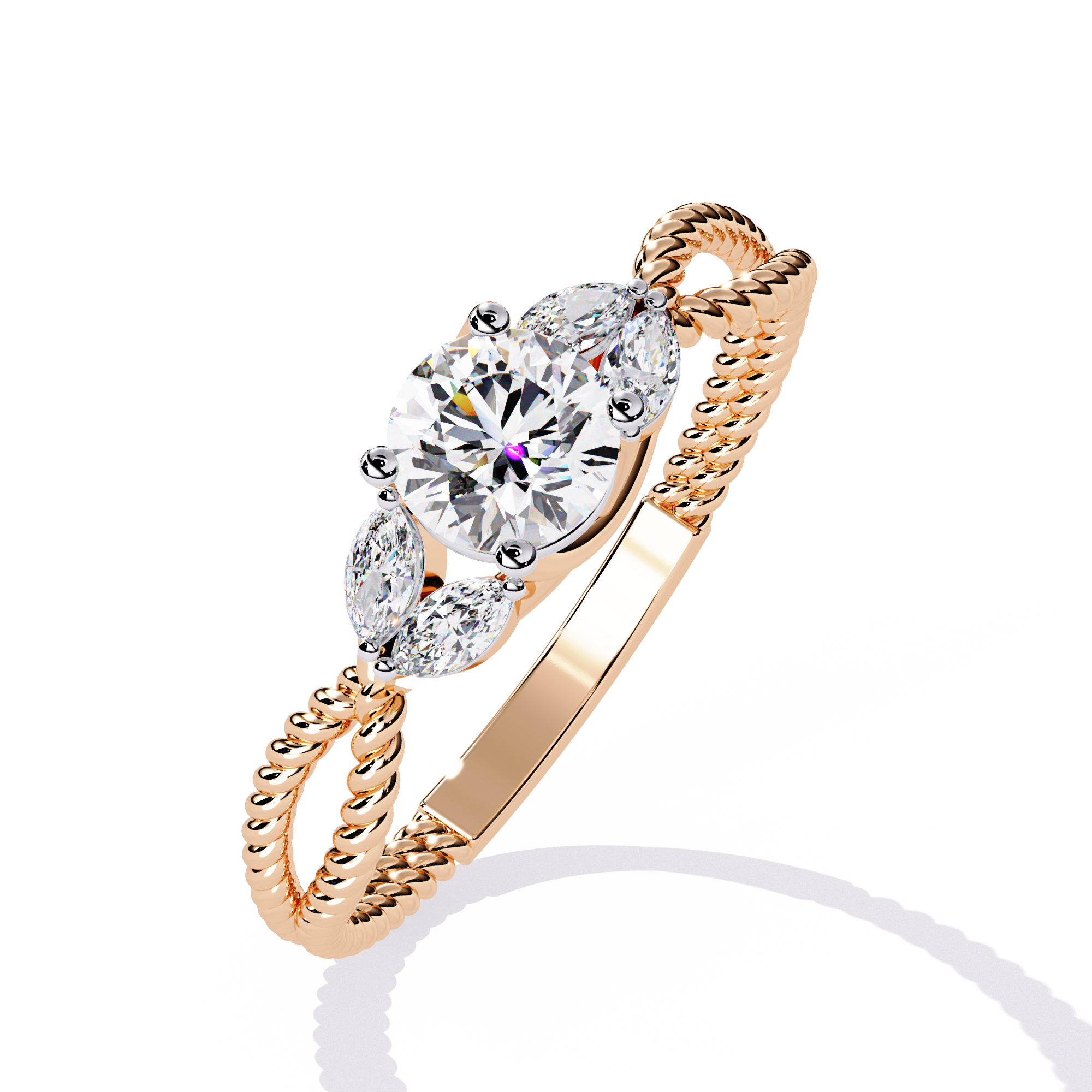 Marquise Accent Lab Grown Diamond Ring
