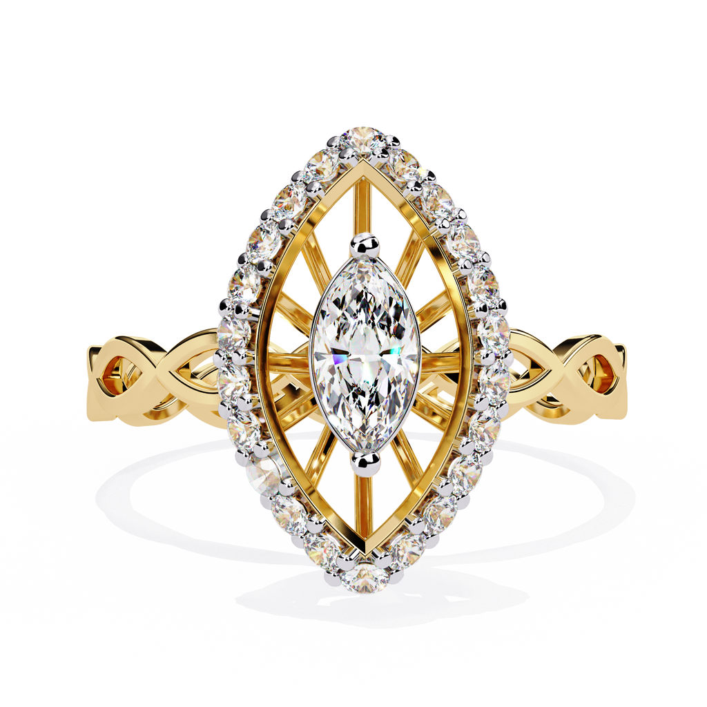 Vintage Marquise Halo Lab Grown Diamond Ring